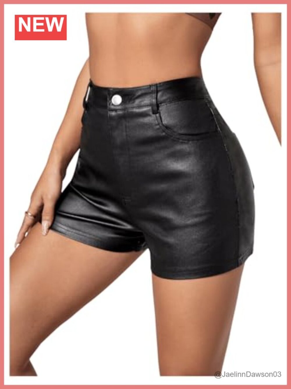 Faux Leather High Waist Skinny Shorts Stretchy Casual Clubwear